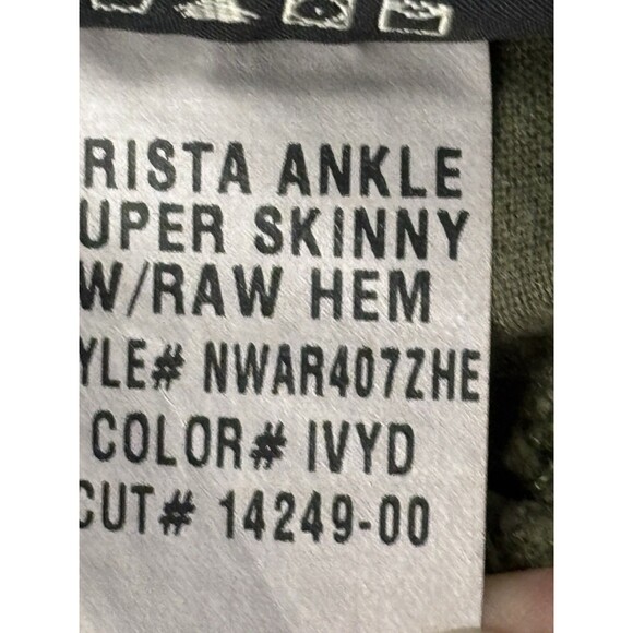 Hudson Krista Olive Distressed Ankle Skinny Jeans Frayed Hem Womens Denim Sz 27 - Picture 16 of 16